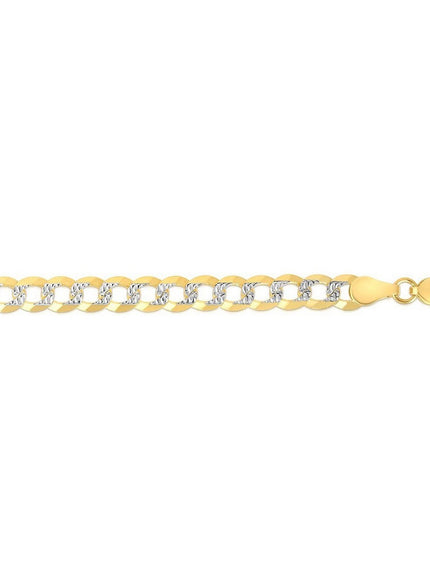 7.0 mm 14k Two Tone Gold Pave Curb Chain