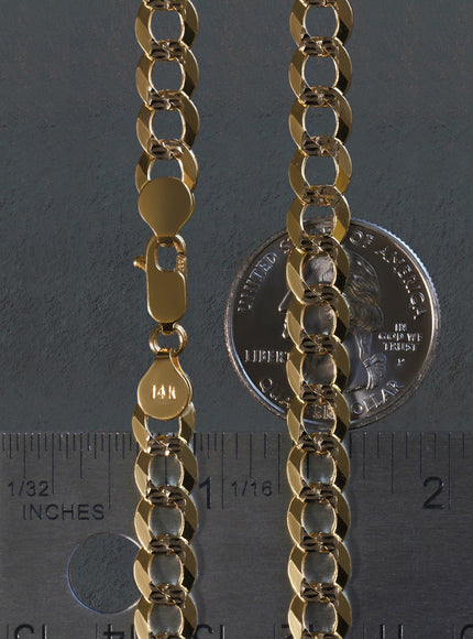 7.0 mm 14k Two Tone Gold Pave Curb Chain