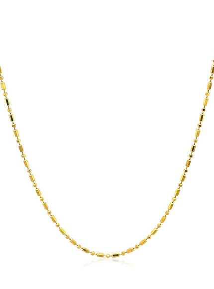 14k Yellow Gold Diamond-Cut Bead Chain 1.0mm - Ellie Belle