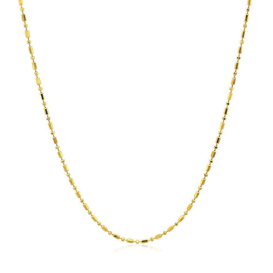 14k Yellow Gold Diamond-Cut Bead Chain 1.0mm - Ellie Belle