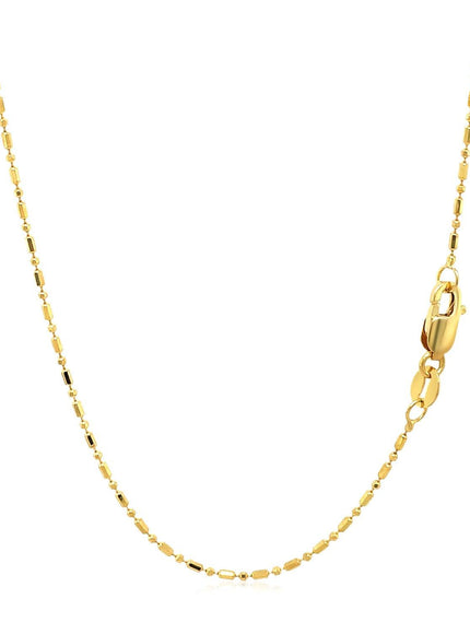 14k Yellow Gold Diamond-Cut Bead Chain 1.0mm - Ellie Belle