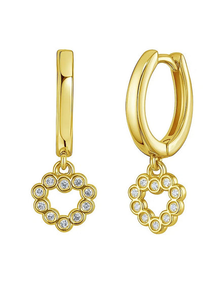 14K Yellow Gold Petite Diamond Heart Earrings