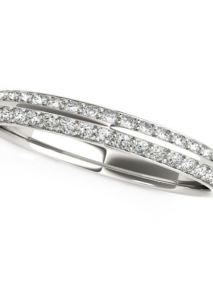 14k White Gold Two-Row Pave Set Diamond Wedding Band (1/4 cttw)