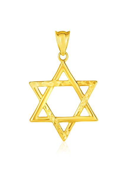 14k Yellow Gold Star of David Pendant