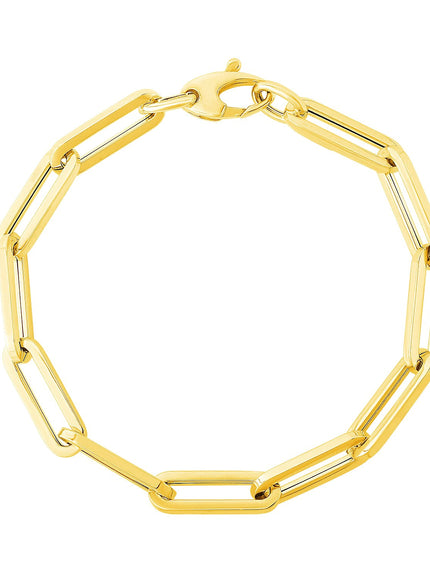 14K Yellow Gold Extra Wide Paperclip Chain Bracelet