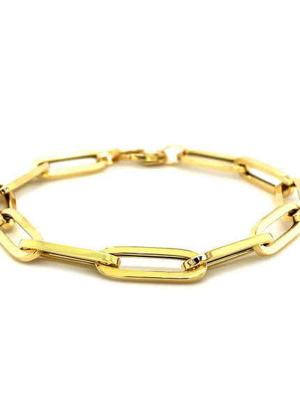 14K Yellow Gold Extra Wide Paperclip Chain Bracelet