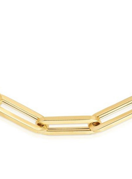 14K Yellow Gold Extra Wide Paperclip Chain Bracelet