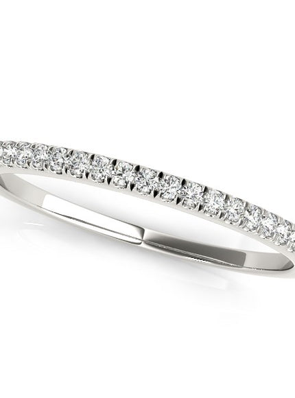 14k White Gold Diamond Pave Set Wedding Band (1/8 cttw)