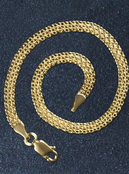 3.5mm 14k Yellow Gold Bismark Bracelet