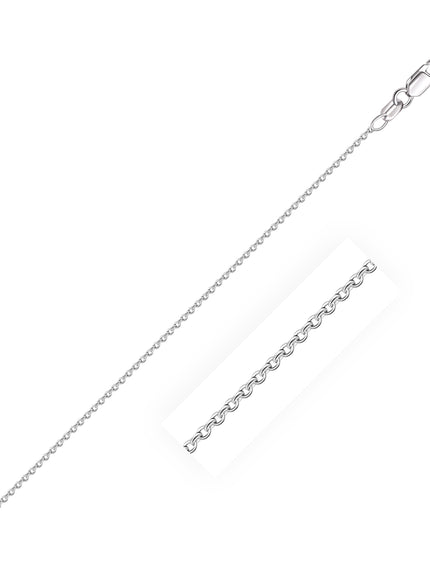 18k White Gold Round Cable Link Chain 0.97mm