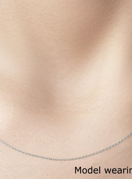 18k White Gold Round Cable Link Chain 0.97mm