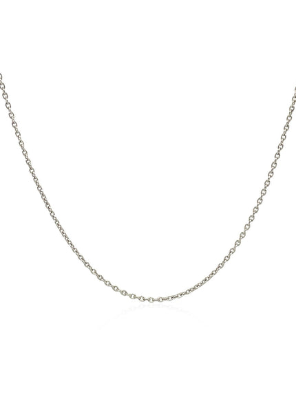18k White Gold Round Cable Link Chain 0.97mm