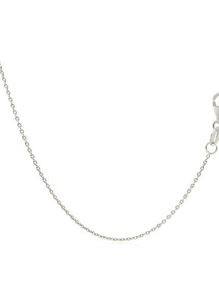 18k White Gold Round Cable Link Chain 0.97mm