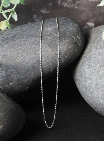 18k White Gold Round Cable Link Chain 0.97mm