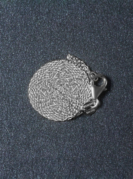 18k White Gold Round Cable Link Chain 0.97mm