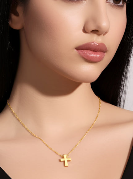 14k Yellow Gold with Cross Pendant