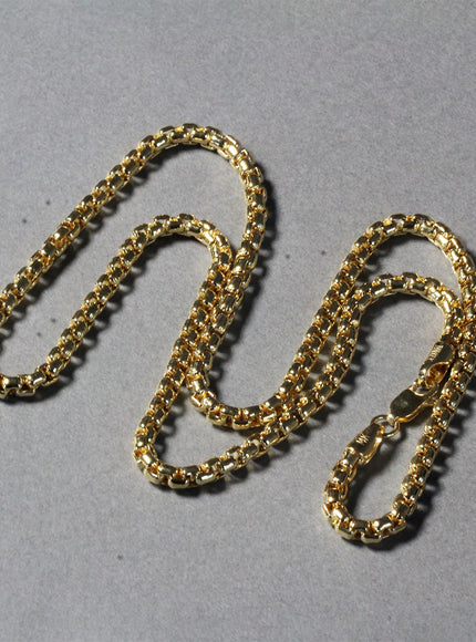 3.4mm 14k Yellow Gold Round Box Chain