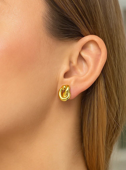 14k Yellow Gold Polished Knot Earrings