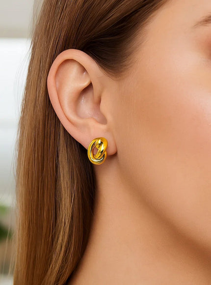 14k Yellow Gold Polished Knot Earrings