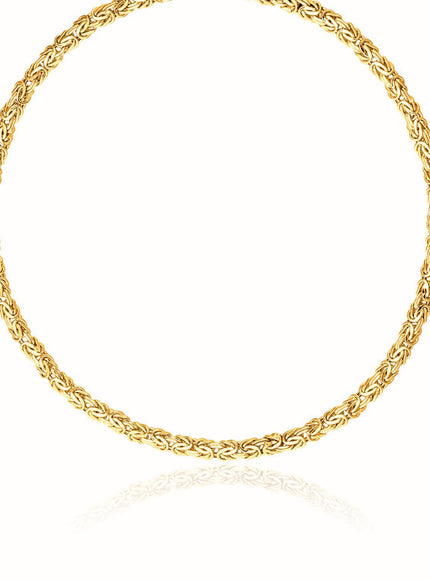 14k Yellow Gold Fancy Byzantine Chain Necklace