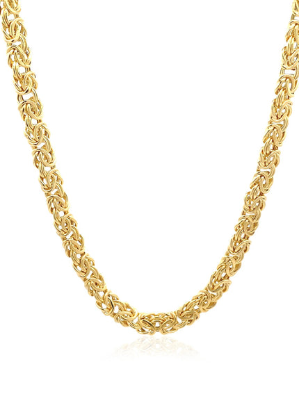 14k Yellow Gold Fancy Byzantine Chain Necklace