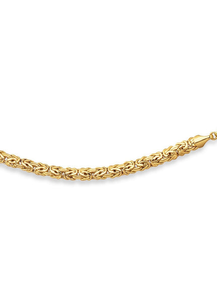 14k Yellow Gold Fancy Byzantine Chain Necklace
