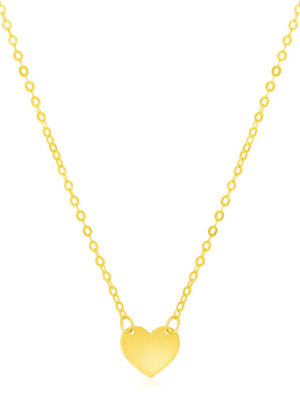 14k Yellow Gold Polished Mini Heart Necklace
