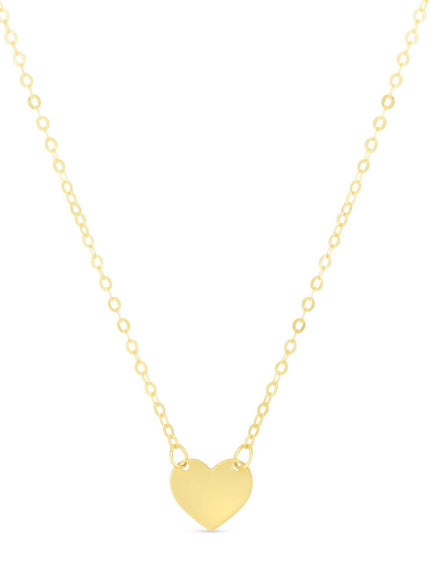 14k Yellow Gold Polished Mini Heart Necklace