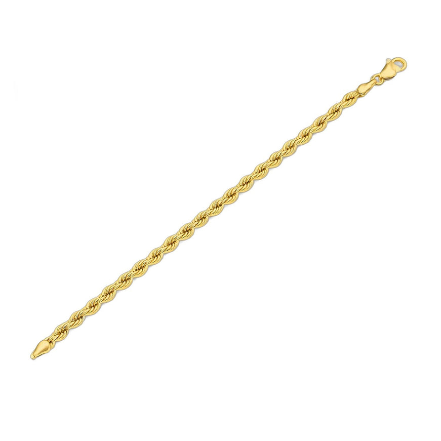 Silk Rope Chain Bracelet in 14k Yellow Gold (4.3 mm)