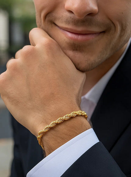 Silk Rope Chain Bracelet in 14k Yellow Gold (4.3 mm)