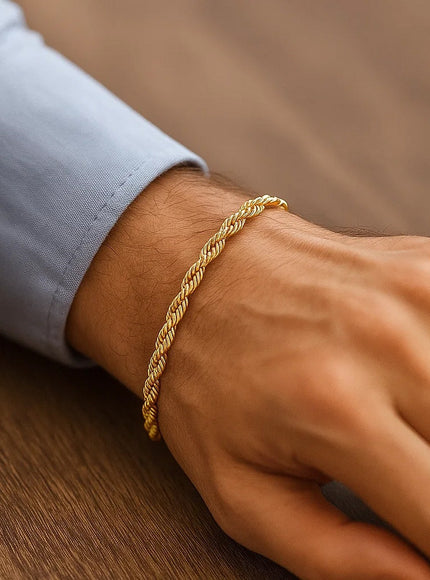 Silk Rope Chain Bracelet in 14k Yellow Gold (4.3 mm)