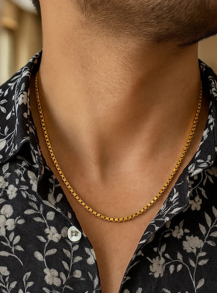 2.5mm 14k Yellow Gold Semi Solid Box Chain