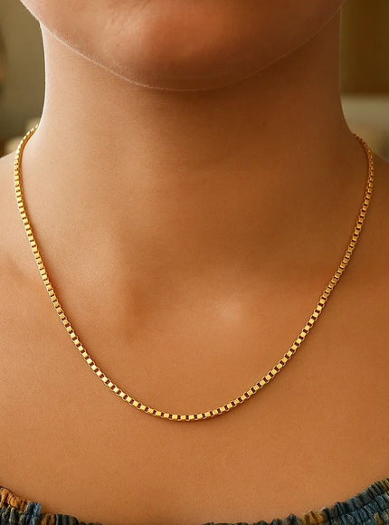 2.5mm 14k Yellow Gold Semi Solid Box Chain