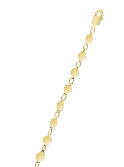 14k Yellow Gold Necklace with Polished Circles