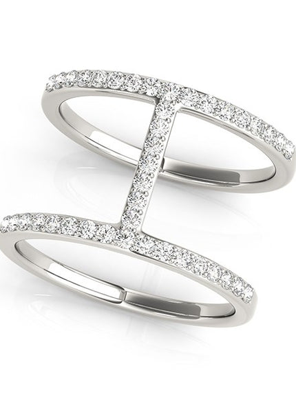 14k White Gold Dual Band Bridge Style Diamond Ring (3/8 cttw)