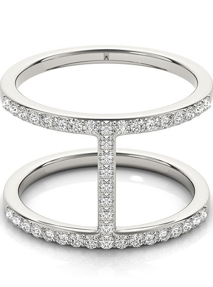 14k White Gold Dual Band Bridge Style Diamond Ring (3/8 cttw)