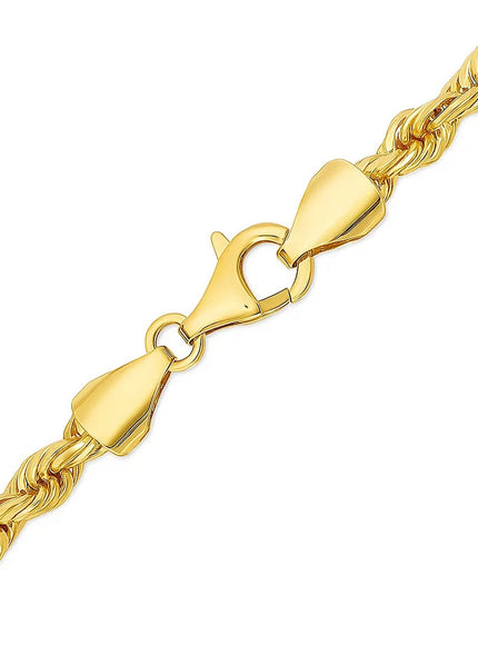 7.0mm 14k Yellow Gold Solid Diamond Cut Rope Chain