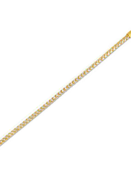 Round Pave Franco Chain Bracelet in 14k Yellow Gold (4.0 mm)