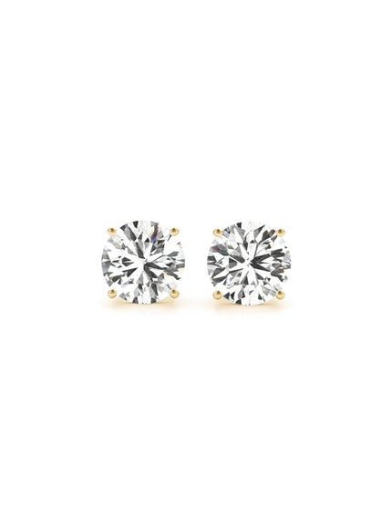 1 1/2 cttw Certified IGI Lab Grown Round Diamond Stud Earrings 14k Yellow Gold (G/VS2)