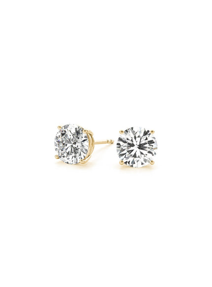 1 1/2 cttw Certified IGI Lab Grown Round Diamond Stud Earrings 14k Yellow Gold (G/VS2)