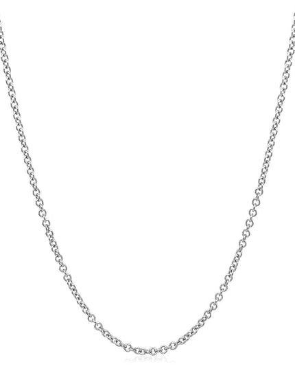 14k White Gold Round Cable Link Chain 1.5mm - Ellie Belle