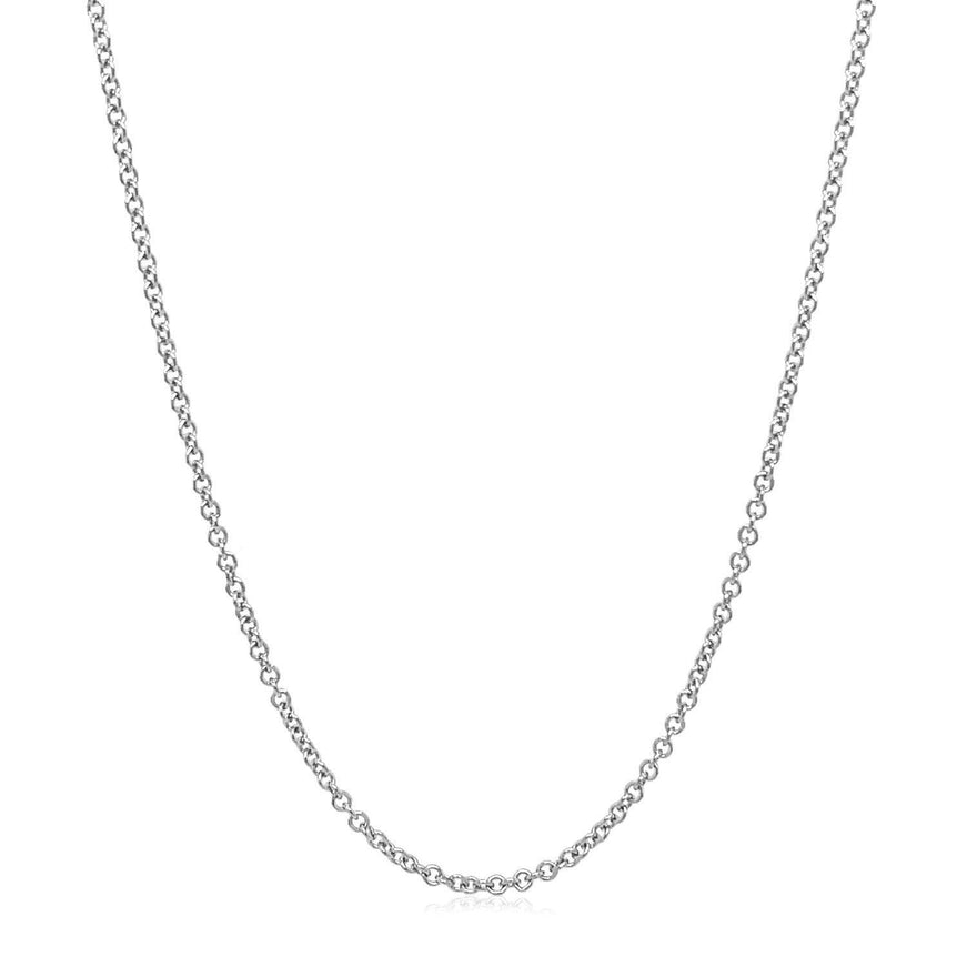 14k White Gold Round Cable Link Chain 1.5mm - Ellie Belle