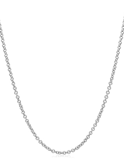 14k White Gold Round Cable Link Chain 1.5mm
