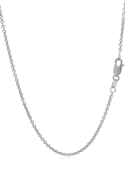 14k White Gold Round Cable Link Chain 1.5mm