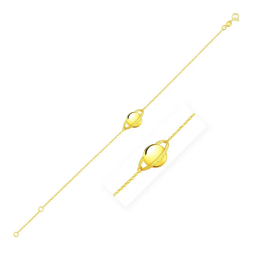 14K Yellow Gold Saturn Bracelet