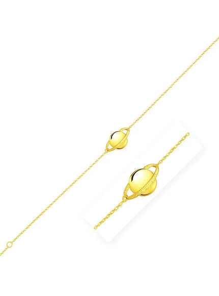 14K Yellow Gold Saturn Bracelet
