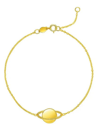 14K Yellow Gold Saturn Bracelet