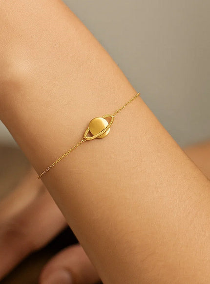 14K Yellow Gold Saturn Bracelet