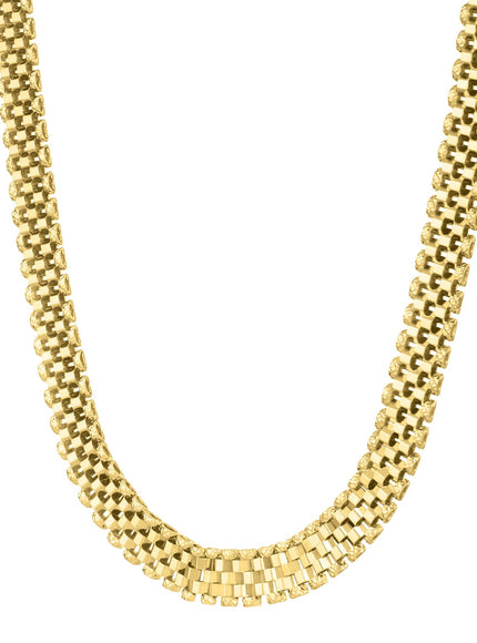 14k Yellow Gold Faceted Panther Link Chain Necklace
