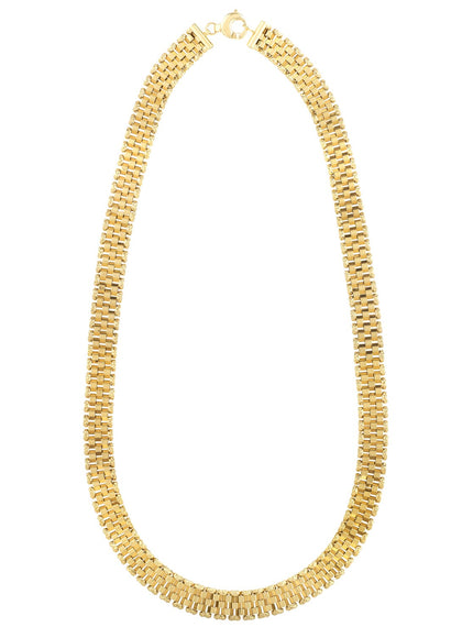 14k Yellow Gold Faceted Panther Link Chain Necklace